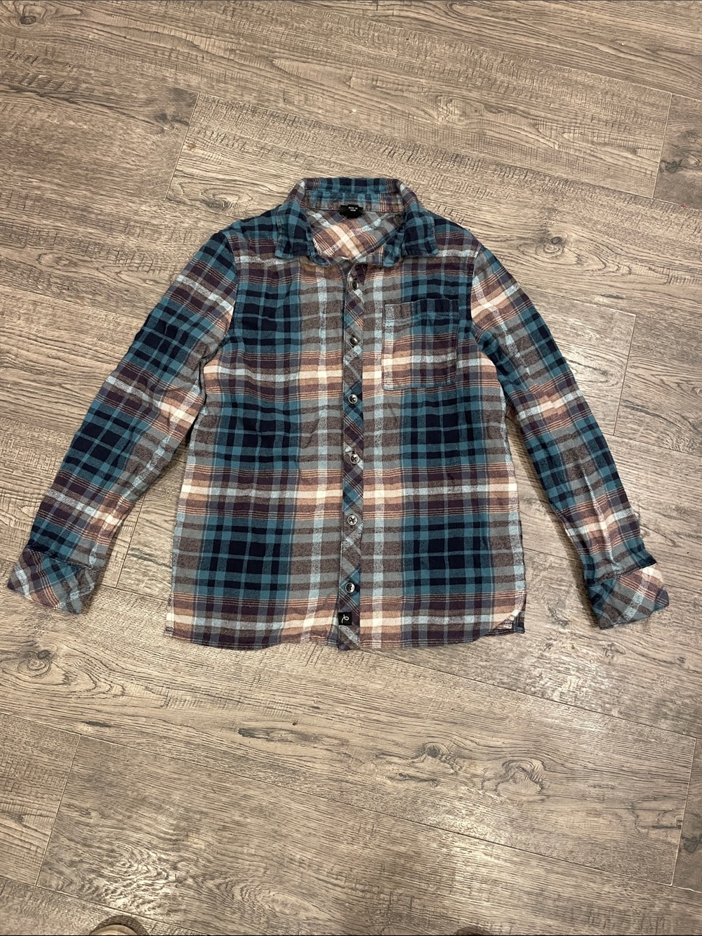 art class Teal & Brown Plaid Button-Down Shirt